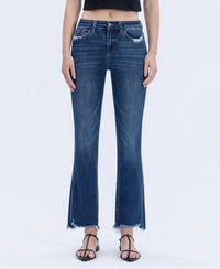 HIGH RISE FRAYED HEM KICK FLARE JEANS T5414: CHEMICAL MOOD / 24
