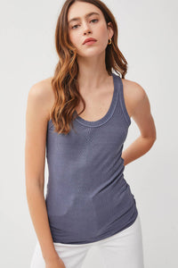 The Maeve Ribbed Tank – Garment Washed Ultra Soft Layering Tank Top