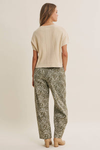 Easy Days Cable Knit Sweater Top: Sandstone