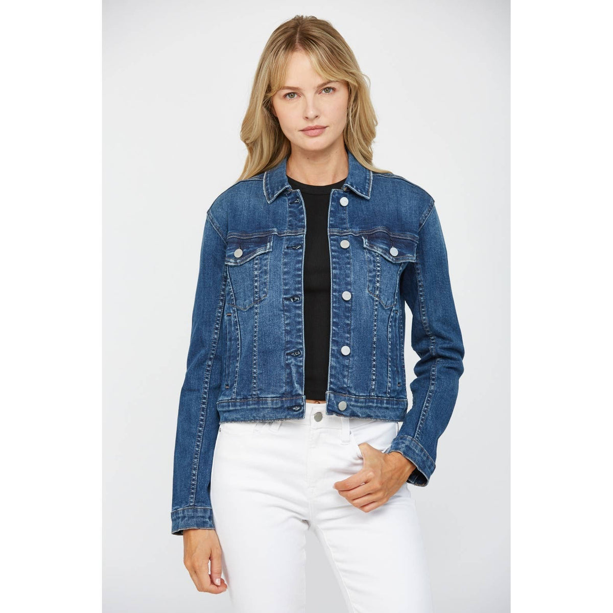 Mica Denim "Elowen" Dark Wash Denim Jacket – Classic California Cool