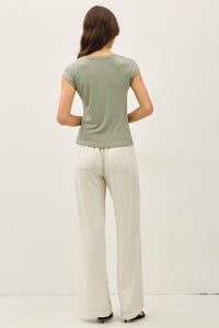 The Hollis Ribbed Cap Sleeve Tee – Fitted Lightweight Everyday Essential T-Shirt for Women