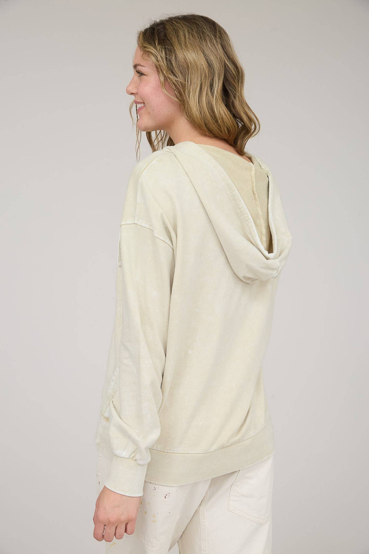 The Wynn Acid-Wash Henley Hoodie – Relaxed, Soft & Lived-In Cozy