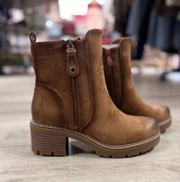 Pierre Dumas Everlee Suede Lug Ankle Boot – Chunky Heel Side-Zip Bootie