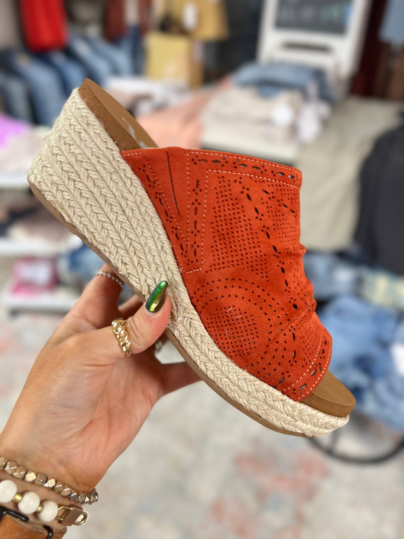 Very G Marie Slide Sandals: Rust