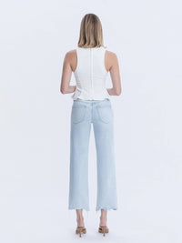 Vervet by Flying Monkey Aileeah High Rise Slim Wide Leg Jean: Light Wash