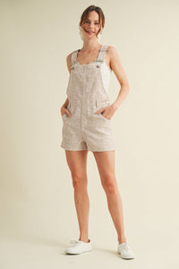 The Daisy Lane Overall Romper: Beige