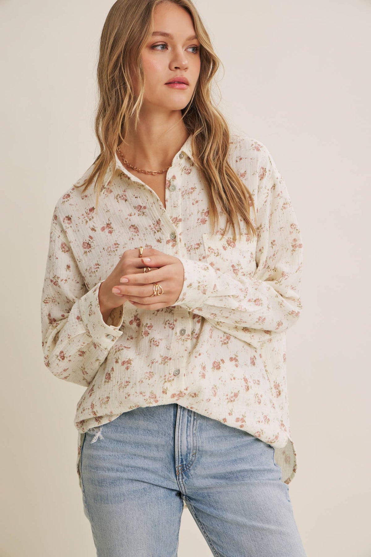 Sweet Meadow Floral Button Down