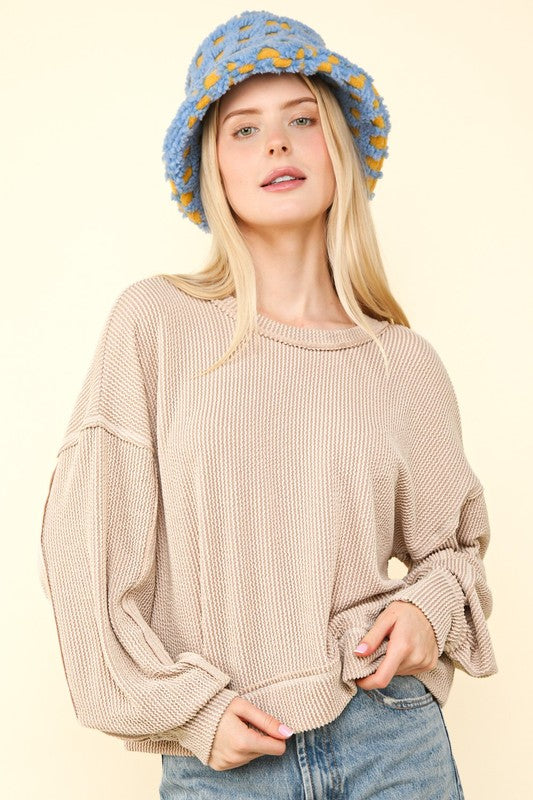 Otto Two Toned Ribbed Long Sleeve Top