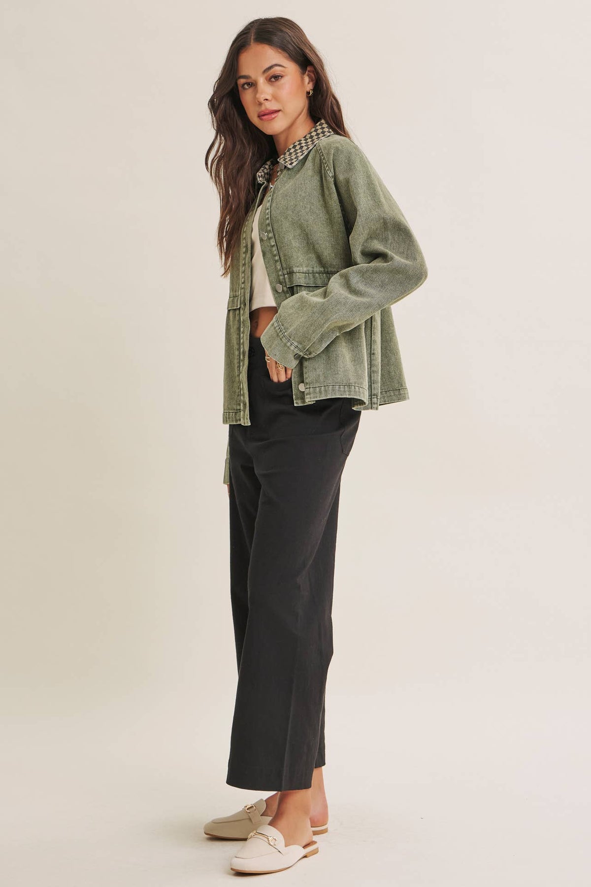 HERITAGE FIELD MINERAL-WASHED COTTON TWILL JACKET: WASHED OLIVE