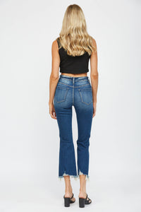 Mica Denim High Rise Crop Flare: Dark Moscato