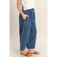 Wide Pants With Oversize Pockets: L.BLUE / S-M-L(2-2-2)