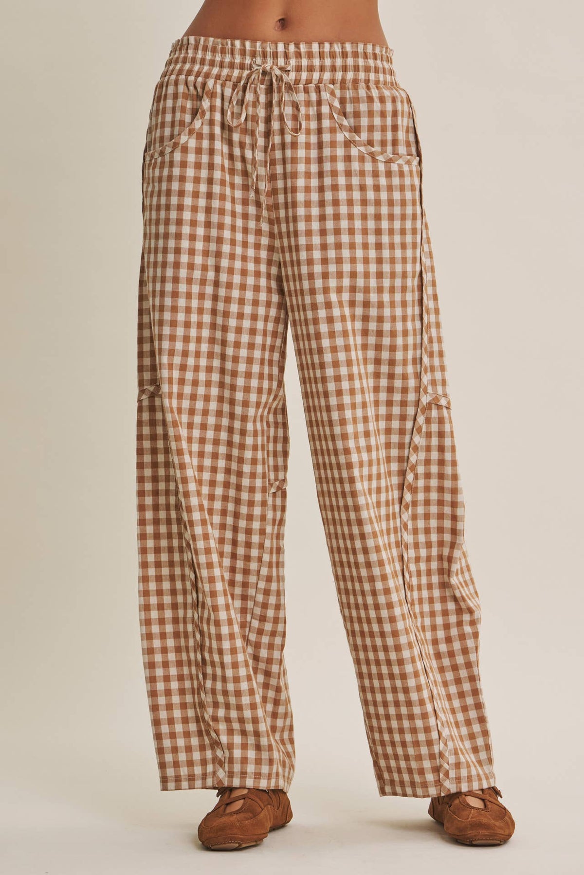 Picnic Days Gingham Barrel Pants