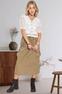 The Savannah Eyelet Lace Crochet Blouse: Ivory