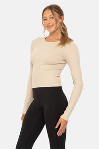 Mono B Basic Seamless Ribbed Long Sleeve Top