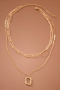 The Carrington Lock Layered Chain Necklace – 18K Gold Dipped Waterproof Stainless Steel Nec