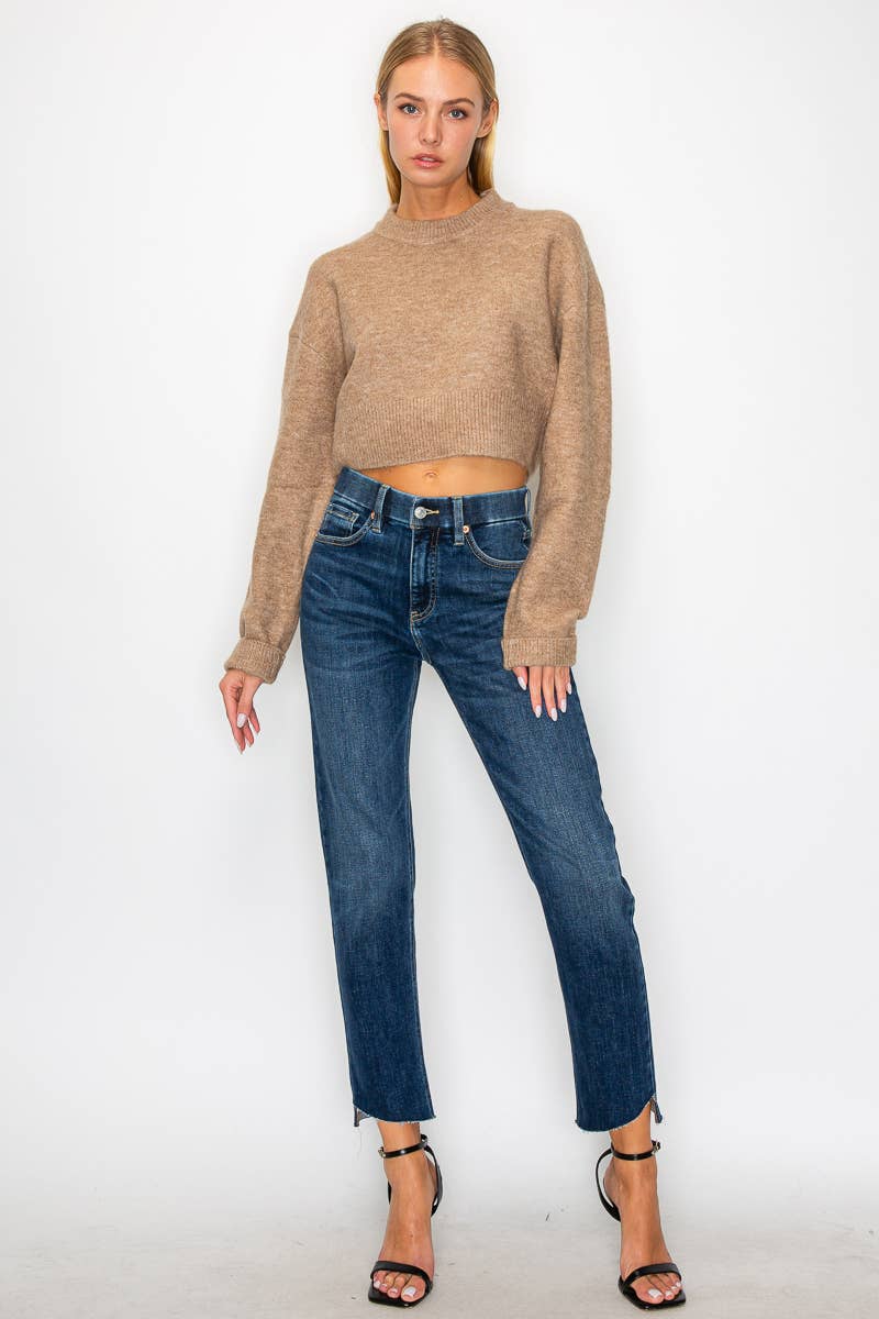 Sydney Tummy Control High Rise Straight Jean: Dark Wash