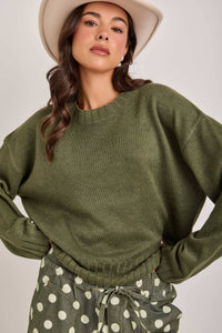 Easy Days Lightweight Sweater: Olive