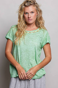 Everyday Lightweight Relaxed Fit Hand-Stitched Knit Top: Black / L