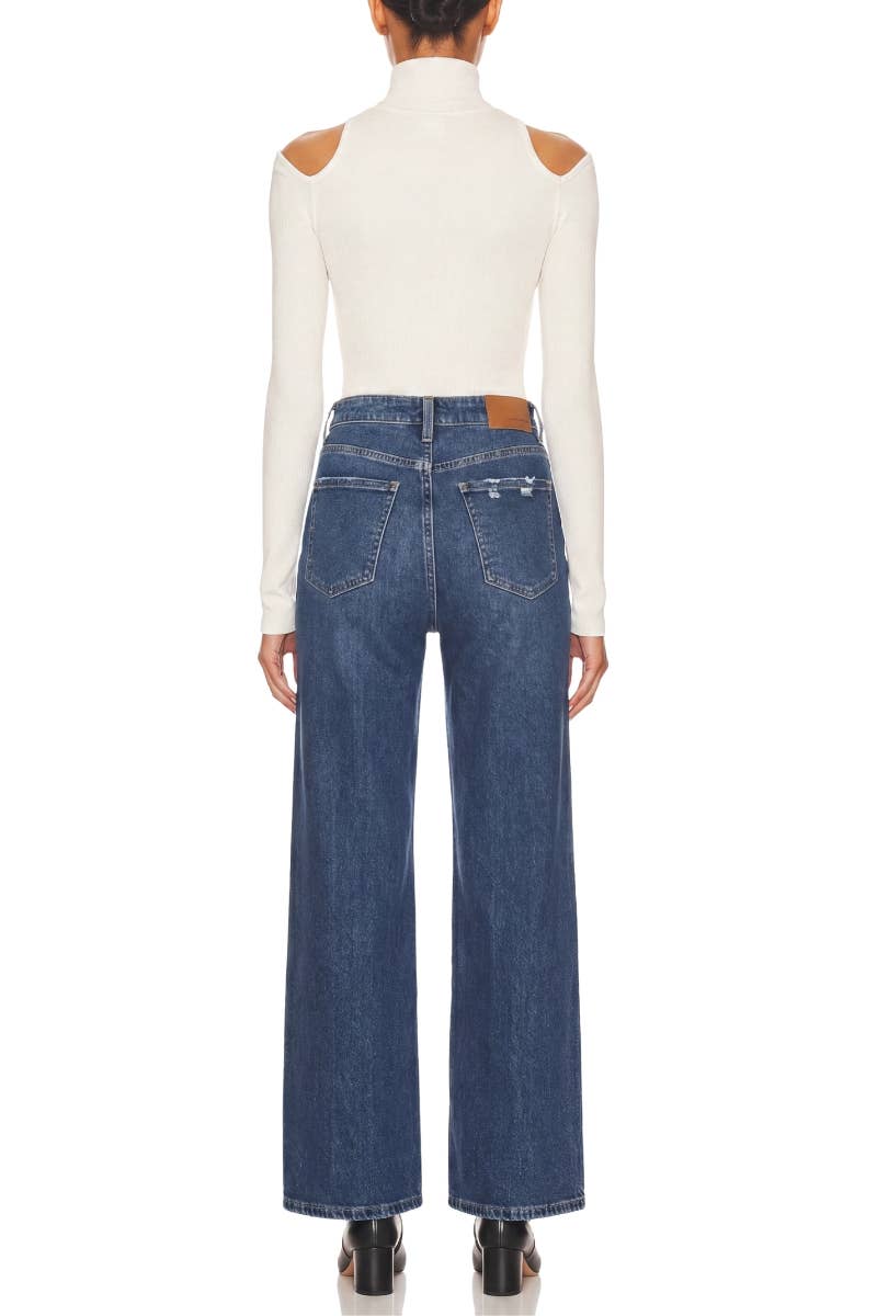 The Hadley Hybrid Wide Leg Jeans: Dark Wash