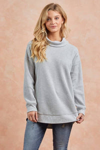 The Elsie Thermal Knit Pullover – Soft Heather Grey