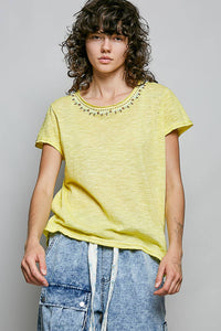 Everyday Lightweight Relaxed Fit Hand-Stitched Knit Top: Black / L