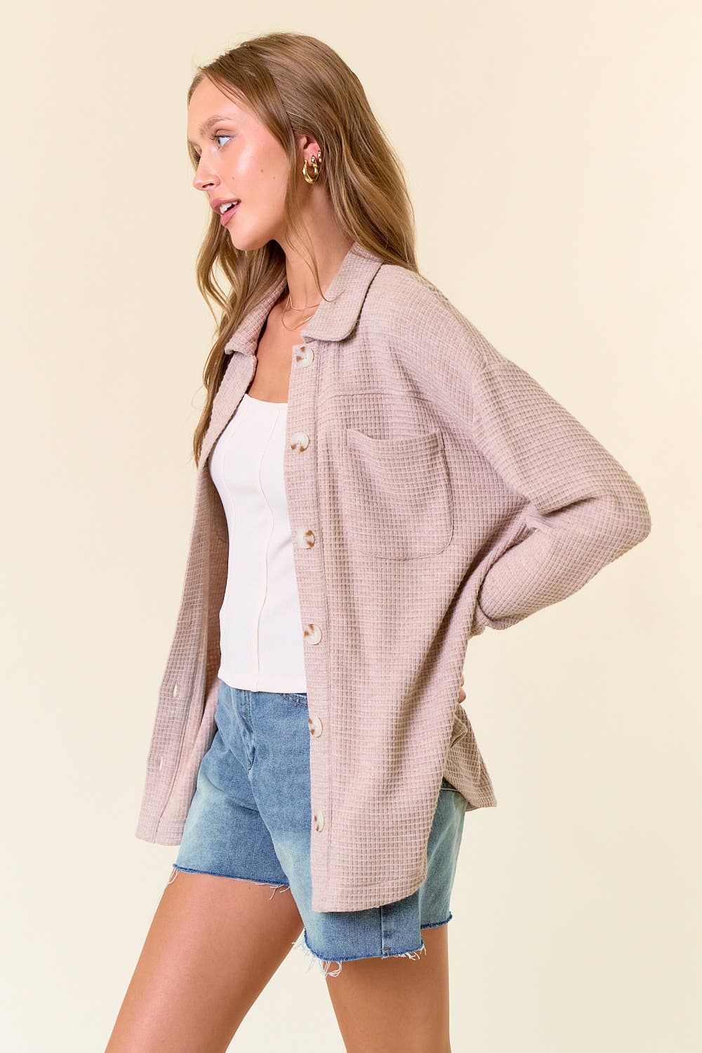 Perfect Day Waffle Knit Shacket