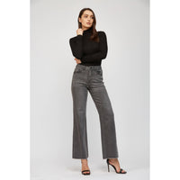 Mica Denim Evelyn Super High Rise Wide Leg Jeans – Washed Charcoal Gray