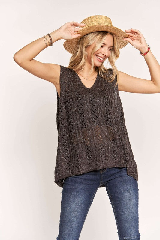 Lindsay Light Weight Loose Fit Sweater Vest
