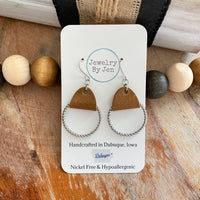 Ashland Leather & Hoop Earrings – Genuine Leather, Nickel-Free Hypoallergenic Jewelry