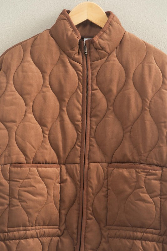 Autumn Haven Quilted Jacket – Relaxed Fit Puffer Coat with Adjustable Hem