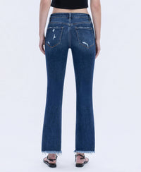 HIGH RISE FRAYED HEM KICK FLARE JEANS T5414: CHEMICAL MOOD / 24