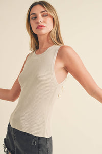 Jadine Knit Tank: Pearl