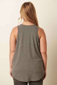 The Rylie Plus Ribbed Tank – Curved Hem Sleeveless Knit (XL-2X)