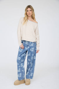 A Little Closer Boat Neck Sweater: Oatmeal