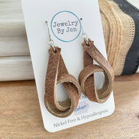Cheyenne Leather Loop Earrings – Genuine Leather, Nickel-Free Western Boho Jewelry