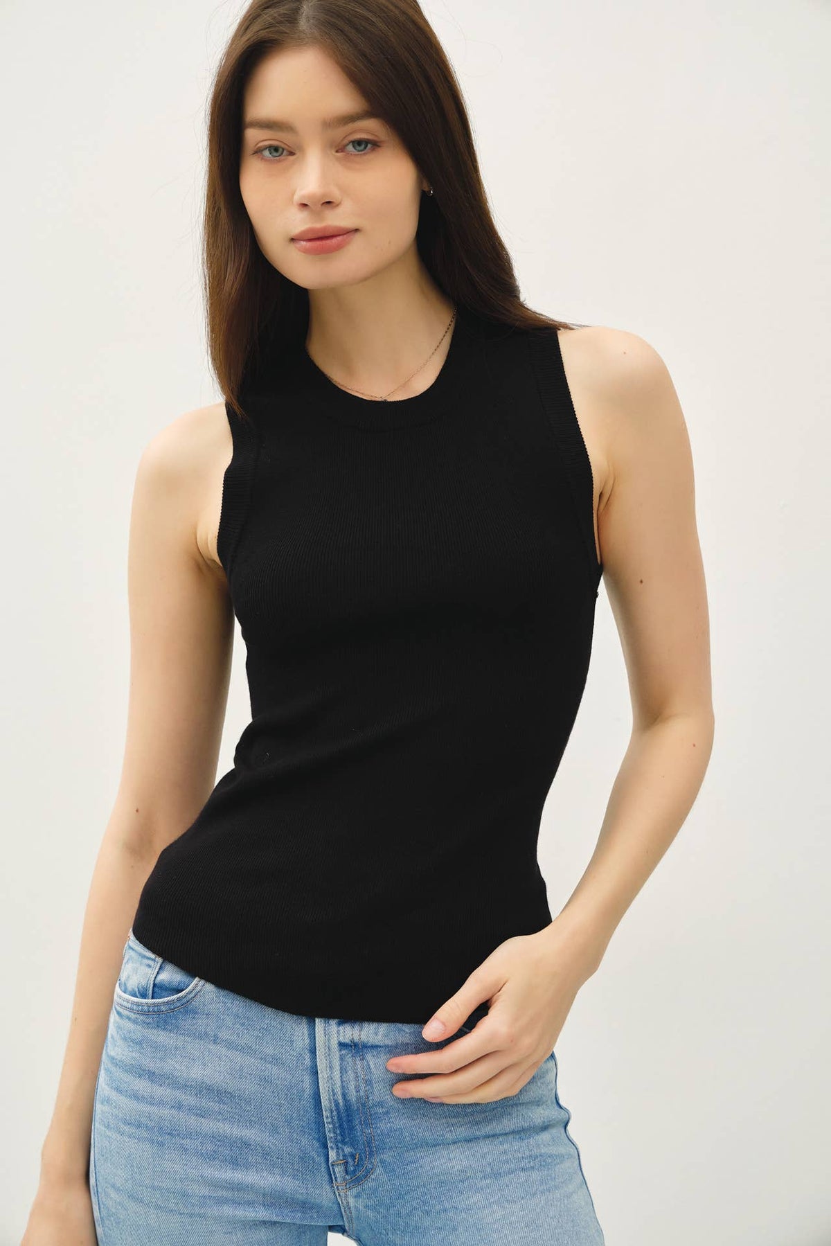 The Rylie Ribbed Knit Tank – Mocha, Off White & Black