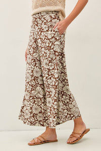 The Bloom Floral Wide Leg Crop Pants – Linen Blend Lightweight Summer Pants