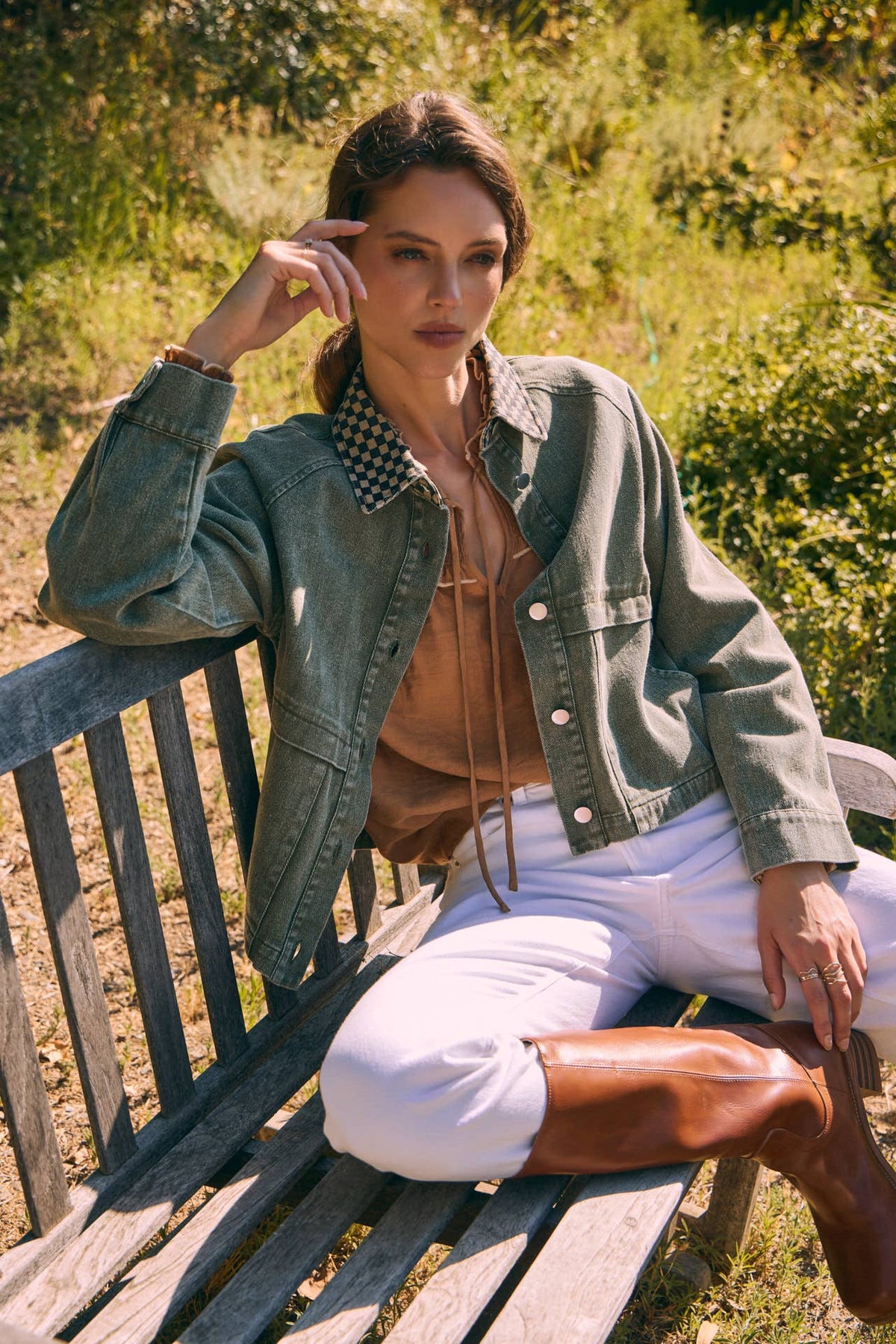 HERITAGE FIELD MINERAL-WASHED COTTON TWILL JACKET: WASHED OLIVE