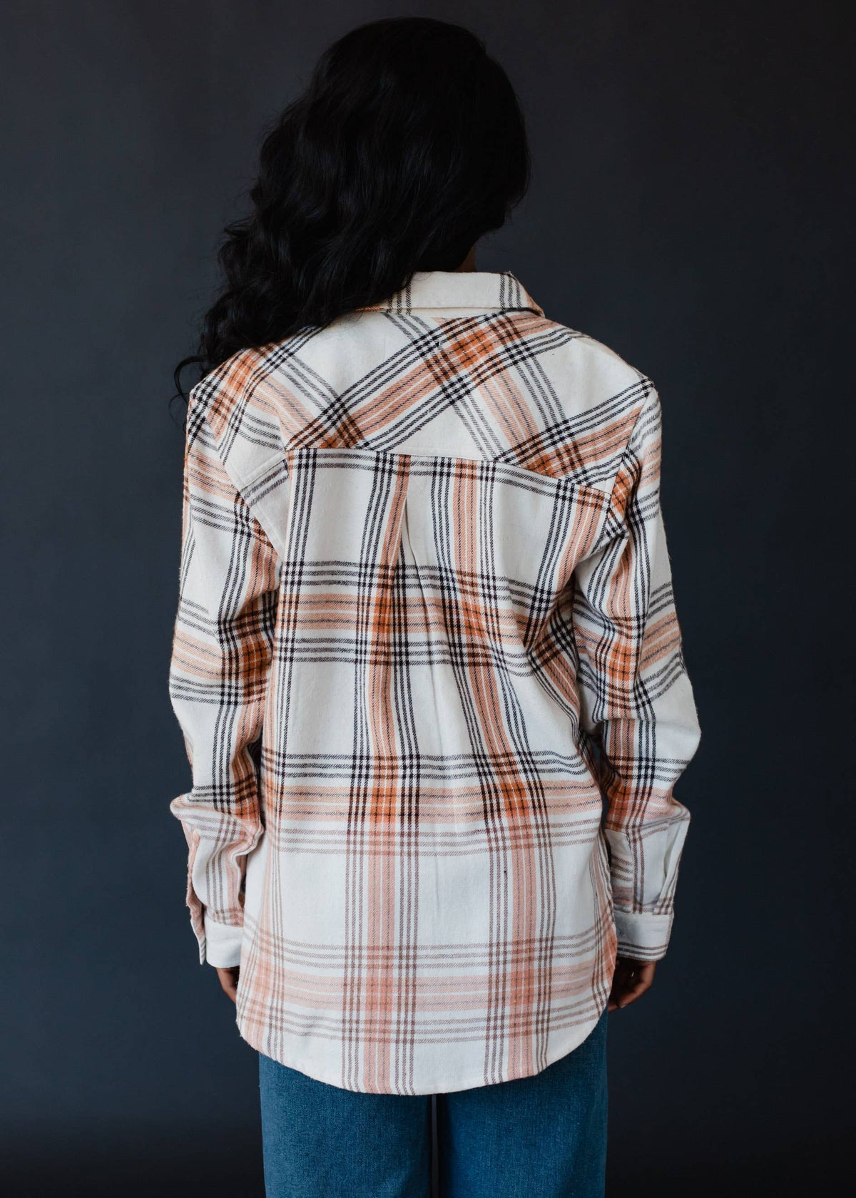 Fall Favorite Cream, Rust & Black Plaid Flannel