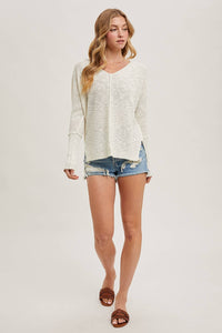 The Laramie Sheer V-Neck Knit Sweater – Lightweight Layering Pullover, Loose Fit Women’s Knitwear