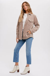 Everly Pines Corduroy Button-Down Shacket –Peacock