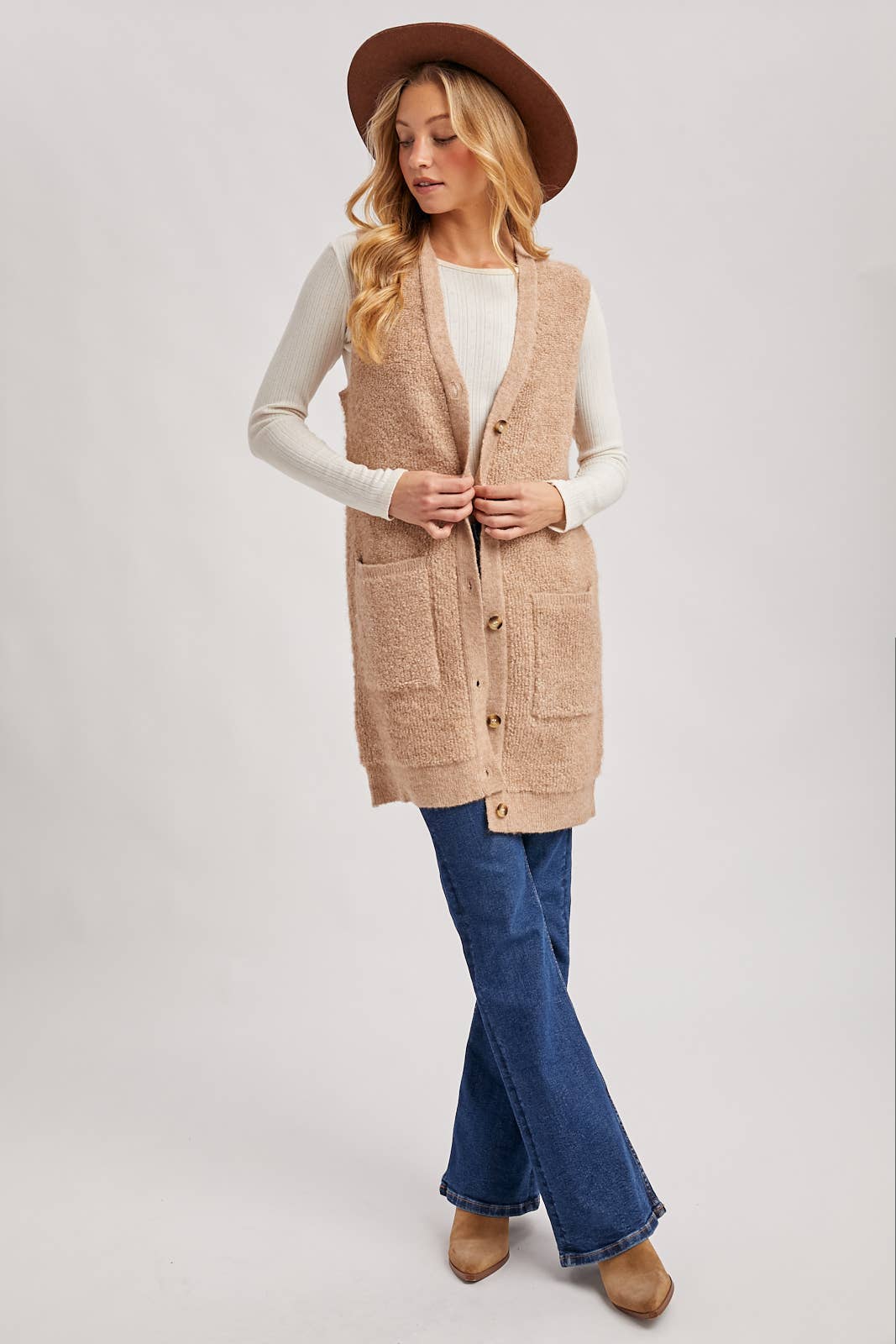 The Layering Plan Teddy Vest: Latte