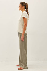 The Winslet Cotton Slub Essential Tee – Garment Dyed Everyday Basic T-Shirt for Women