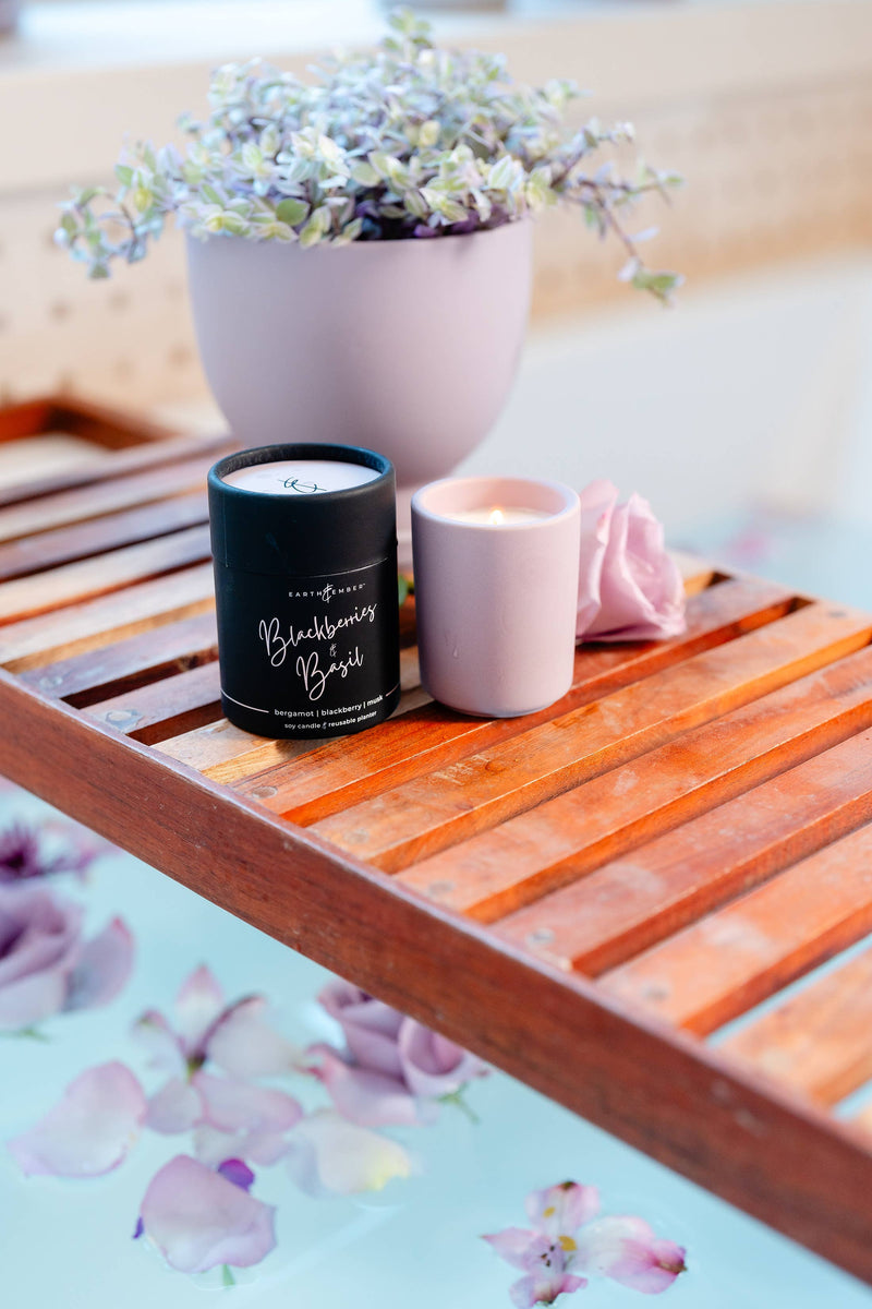Earth & Ember 2 oz Candle: Blackberries & Basil