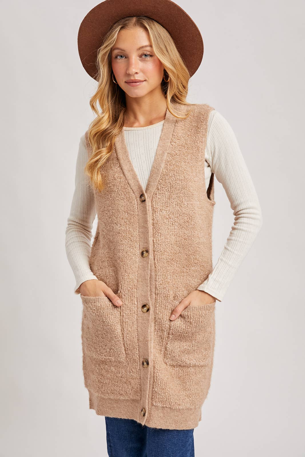 The Layering Plan Teddy Vest: Latte