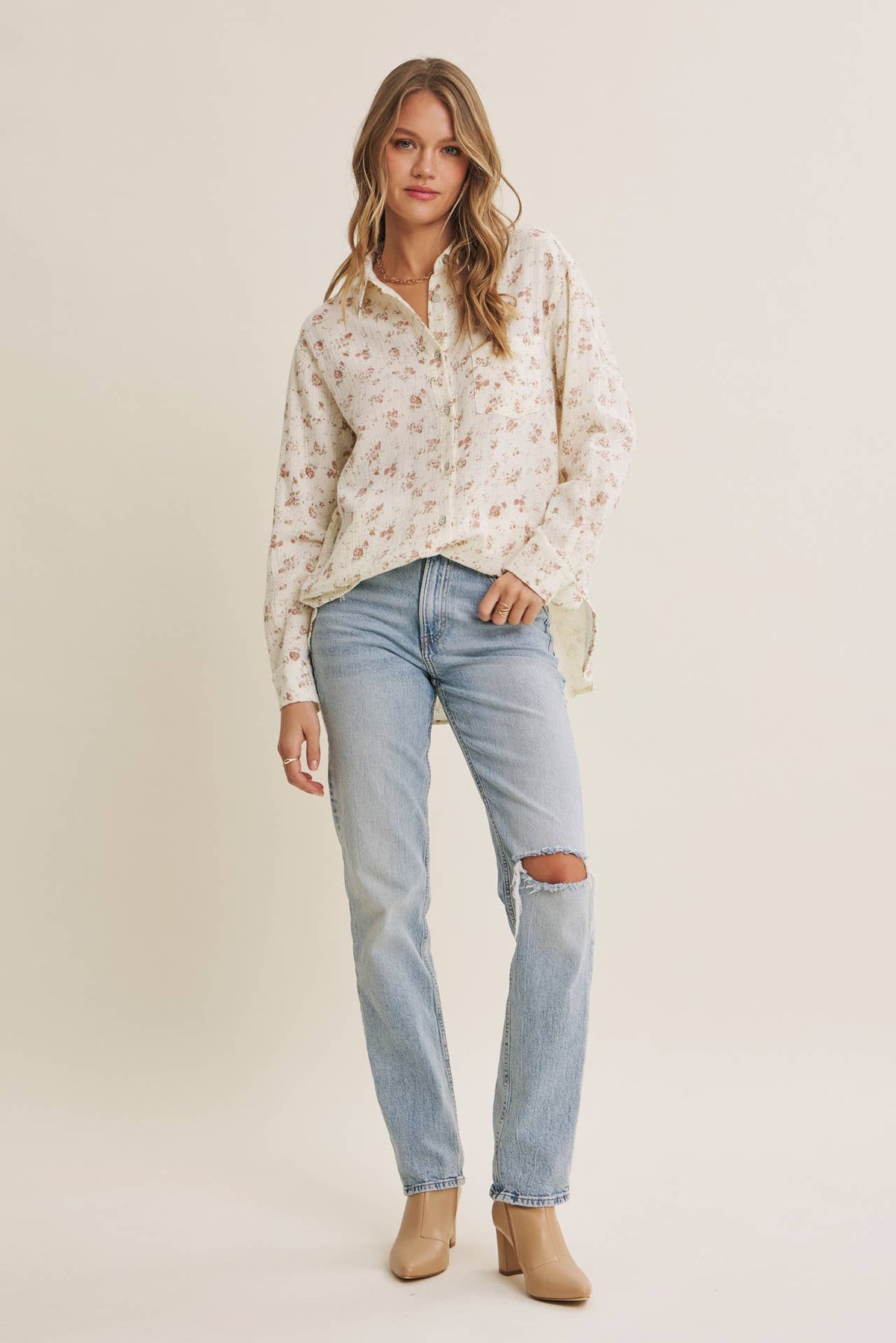 Sweet Meadow Floral Button Down
