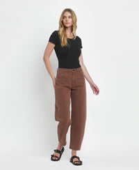 Vervet by Flying Monkey "Kate" Slim Barrel Jeans – Mocha Brown