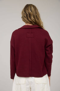 Cranberry Lane Collared Knit Top – Relaxed Raw-Edge Holiday Pullover | Northern Belle Boutique