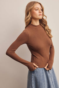 Under It All Ribbed Mock Neck