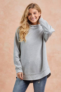 The Elsie Thermal Knit Pullover – Soft Heather Grey